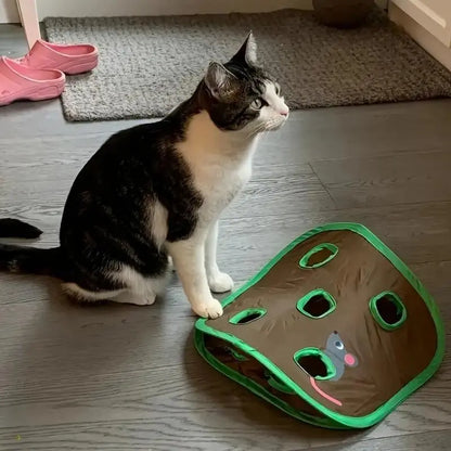 1 Set Interactive Cat Tent with Mice and Ball, 9 Holes Tunnel Cat Toy, Creative & Fun Mouse Hunting Toy, Cat Sound Toy, Pet Supplies, Valentine'S Day Gift, Pet Products